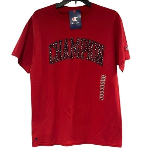 Champion Other - 🆕 Men’s Patriotic Champion Red Tee with Blue Letters and White Stars Size M